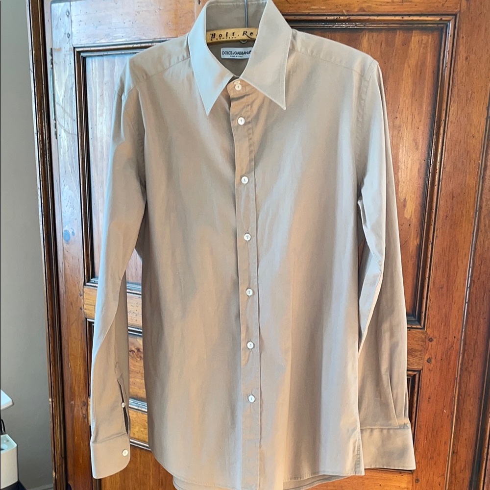 Dolce & Gabbana Tan Dress Shirt Classic Button-Down